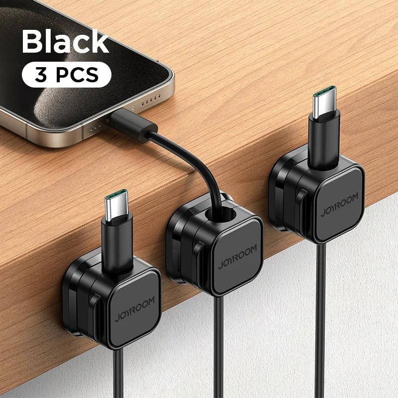 6 Pack Magnetic Cable Clips – Adjustable Cord Holder for Desk, Home & Car | JOYROOM