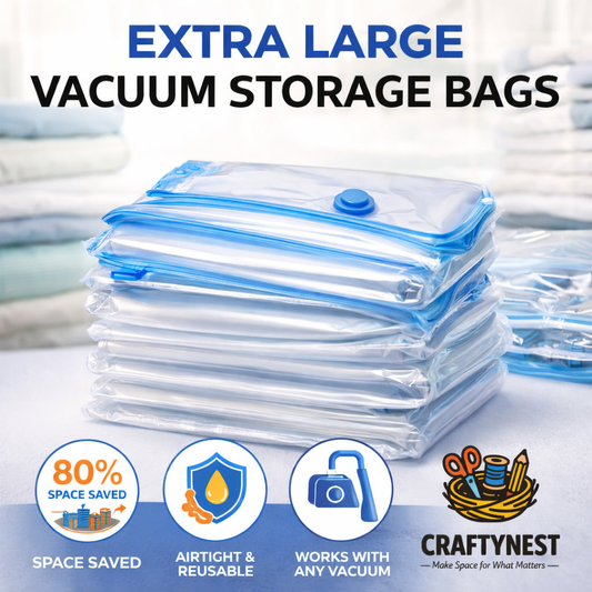 Extra Large Vacuum Storage Bags – Save 80% Space for Duvets, Bedding & Clothes