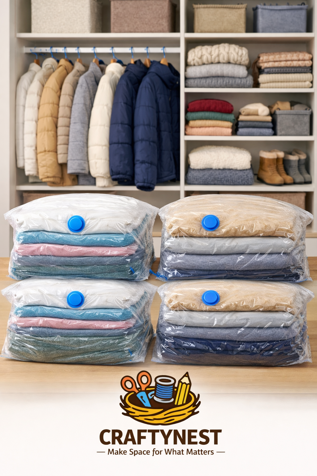 Extra Large Vacuum Storage Bags – Save 80% Space for Duvets, Bedding & Clothes