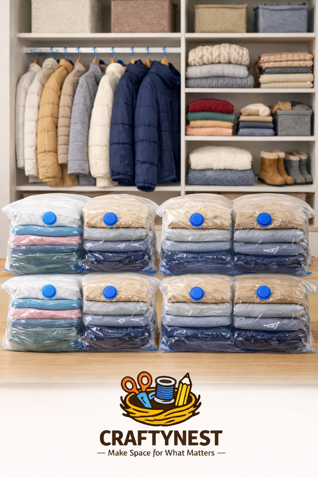 Extra Large Vacuum Storage Bags – Save 80% Space for Duvets, Bedding & Clothes