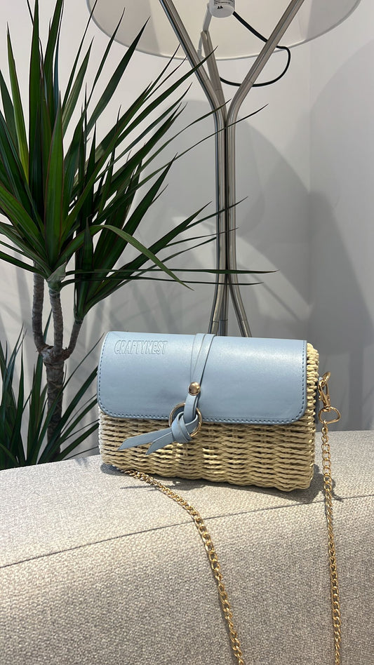 CraftyNest Straw Crossbody Bag