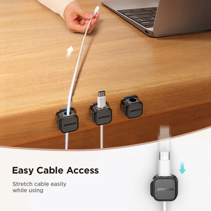 6 Pack Magnetic Cable Clips – Adjustable Cord Holder for Desk, Home & Car | JOYROOM