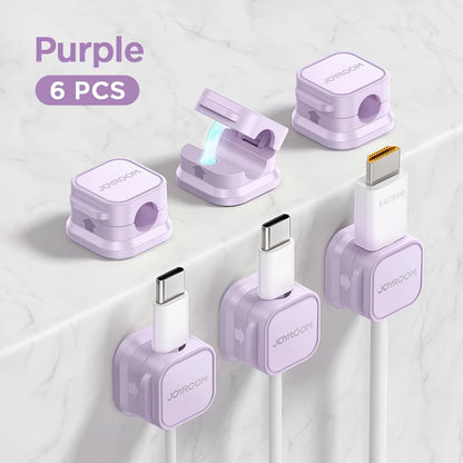 6 Pack Magnetic Cable Clips – Adjustable Cord Holder for Desk, Home & Car | JOYROOM